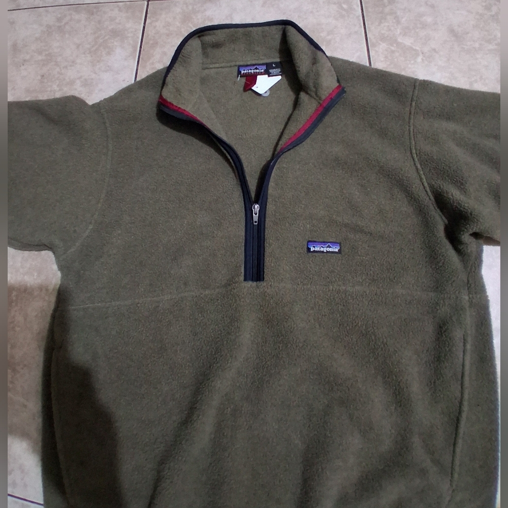 Patagonia  Synchilla Olive Green Fleece Pullover Sz.L - Picture 6 of 8
